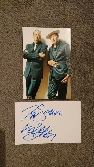 Mick Jones & Paul Simon On The Clash Signed Index Card With Photo