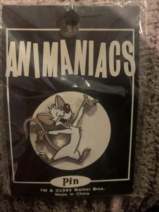 Vintage 1996 Animaniacs Pinky & The Brain Enamel Pin Warner Brothers Nip 90s