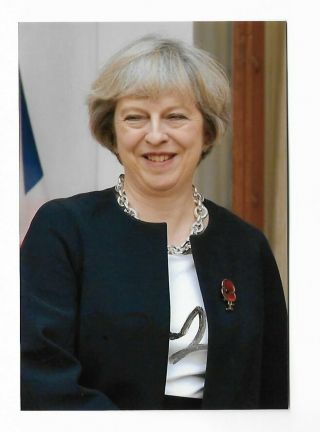 Theresa May Conservative Mp Former Prime Minster & Uk Hand Signed Photo 6 X 4