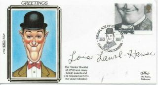 Lois Laurel Hawes Hand Signed Rare Stan Laurel (& Hardy) Autographed Benham Fdc