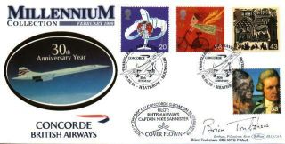 Travellers First Day Cover 1999 Certified Signed Brian Trubshaw Concorde Flown