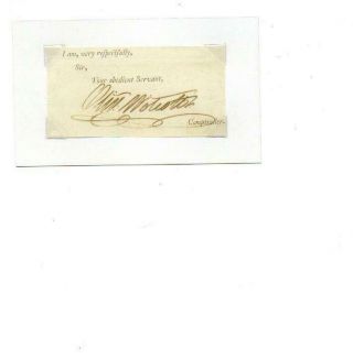 Oliver Wolcott Jr Signed 1.  75x3.  5 Clip From A Document