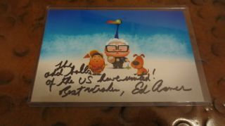 Ed Asner As Carl Fredricksen In Disney Pixar Up Signed Autographed Photo