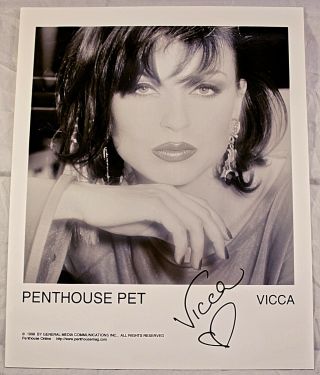 Vicca Penthouse Cover/pet 1998 Promo B/w 8x10 Signed Autograph Photo Promo