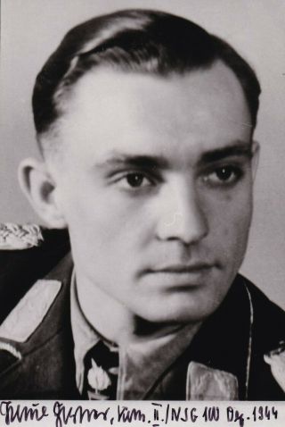 Paul Anton Guido Zorner - Luftwaffe - Signed 6 " X 4 " Photo.  Knights Cross