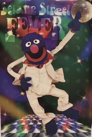 Awesome Sesame Street Fever Poster Grover Disco Dance Floor Muppet