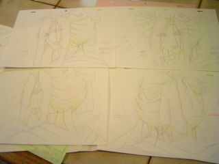 Hell Girl Jigoku Shoujo Anime Genga Cel Sketch Set With Layouts Plus Honne Onna
