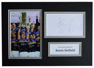 Kevin Sinfield Signed Autograph A4 Photo Display Leeds Rhinos Aftal