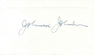 Vice Air Marshal Johnnie Johnson - Signed Vintage Card From 1965 (raf Ace Pilot)