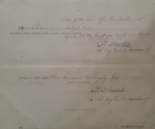 Chief Quartermaster Of Army Of The Potomac Authentic Signed Twice Document