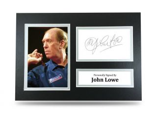 John Lowe Signed A4 Photo Darts Autograph Display Memorabilia