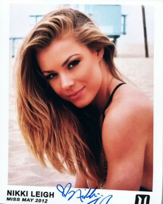 Nikki Leigh Signed Photo 8x10 53 Playboy Playmate Of The Month May 2012 Badass