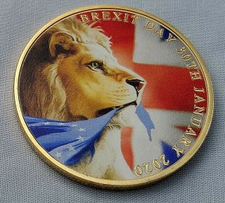 Boris Johnson Gold Coin The Man Who Got Brexit Done Lion Faux Diamond Old Retro