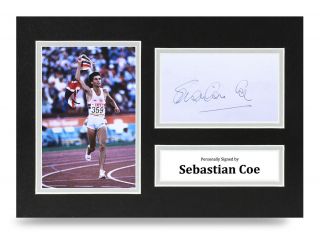 Sebastian Coe Signed A4 Photo Display Olympics Autograph Memorabilia,