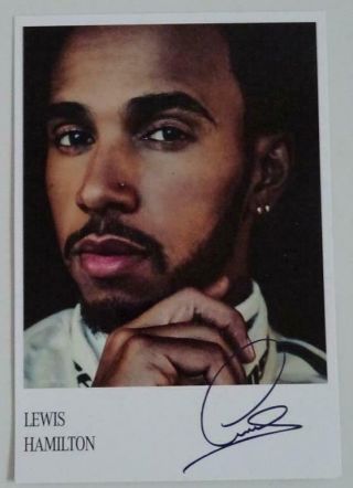Lewis Hamilton Pre - Printed Signed Official Amg Petronas Fan Card