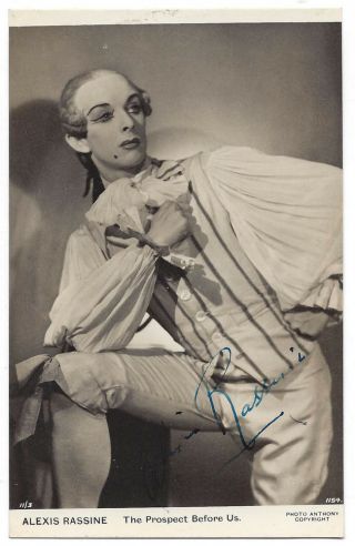 Alexis Rassine Ballet Dancer In The Prospect Before Us,  Signed Photocard C1940s