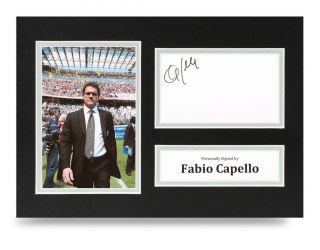 Fabio Capello Signed A4 Photo Display Juventus Autograph Memorabilia,