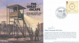 Av600 Stalag Luft Iii Wwii Raf Cover Signed Pow Great Escape Tunneler Ken Rees