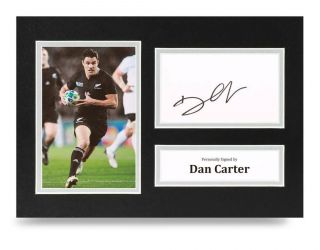 Dan Carter Signed A4 Photo Display Zealand Rugby Autograph Memorabilia