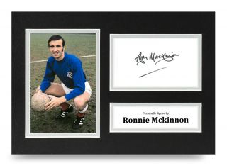 Ronnie Mckinnon Signed A4 Photo Display Glasgow Rangers Autograph Memorabilia