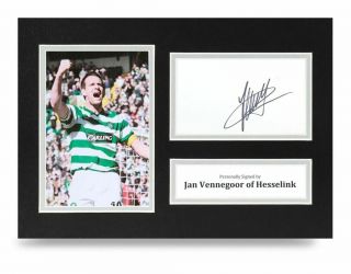 Jan Vennegoor Of Hesselink Signed A4 Photo Display Celtic Autograph Memorabilia