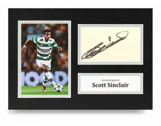 Scott Sinclair Signed A4 Photo Display Celtic Autograph Memorabilia,