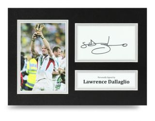 Lawrence Dallaglio Signed A4 Photo England Rugby Autograph Display Memorabilia