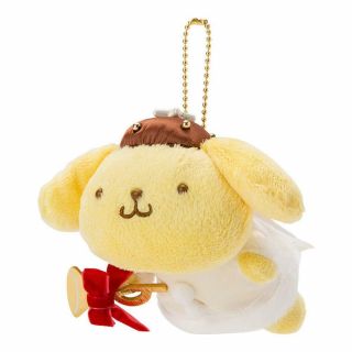 Sanrio Pom Pom Purin Plush Mascot Holder Keychain Angel Christmas 2018 Japan