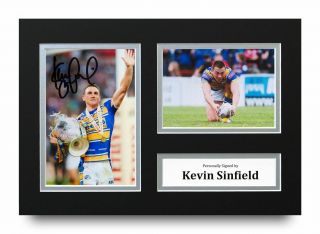 Kevin Sinfield Signed A4 Photo Display Leeds Rhinos Autograph Memorabilia,