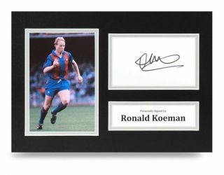 Ronald Koeman Signed A4 Photo Display Barcelona Autograph Memorabilia,