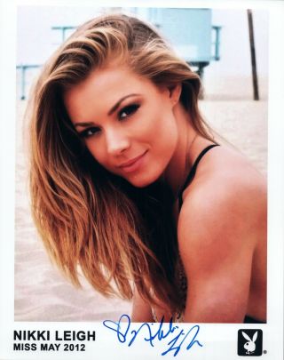 Nikki Leigh Signed Photo 8x10 49 Playboy Playmate Of The Month May 2012 Badass