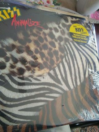 Kiss Animalize Lp Shrink Hype Sticker Ex Vinyl Orginal 1984 422 - 822 495 - 1 M - 1