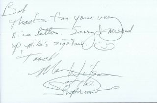 Mary Wilson Autographed Handwritten Note On Back Of Postcard Supremes To Bob