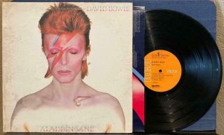 David Bowie Aladdin Sane 1973 Rca Orange Dynaflex Lbl 1st Press Lp W/inner Glam