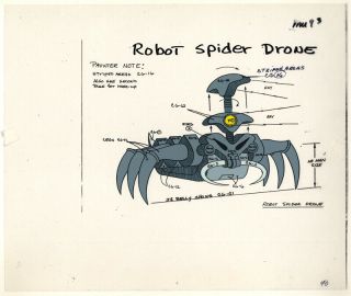 He - Man/she - Ra Masters Of The Universe Animation Art Spider Drone Model Cel