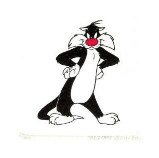 Warenr Bros Sylvester The Cat Hand Painted Ltd Ed Etching
