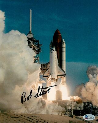 Robert Bob Stewart Nasa Astronaut Hand Signed Color 8x10 W/ Bas Y98214