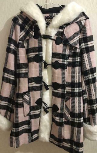 Duffel Coat Check Cute Mokomoko Pink Tulara Liz Lisa Size Size