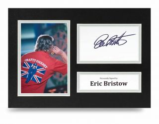 Eric Bristow Signed A4 Photo Display Pdc Darts Autograph Memorabilia,