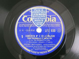 André Navarra Cluytens Bach Concerto N°3 Set Of 3 X 78rpm Columbia Listen