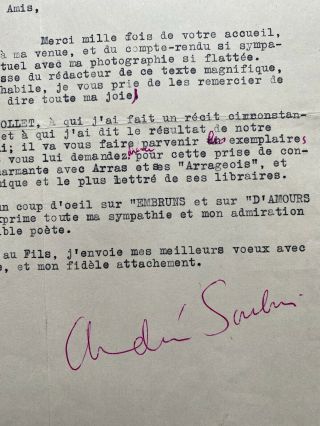Antique Signed Letter Photo French Battle France Physician Author André Soubiran 3