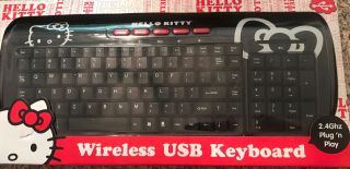 Hello Kitty Wireless USB Keyboard 2.  4 Ghz Plug ' n Play Package Has Damage 2