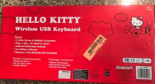 Hello Kitty Wireless USB Keyboard 2.  4 Ghz Plug ' n Play Package Has Damage 3