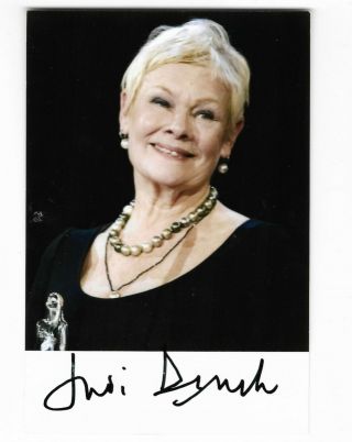 Dame Judy Dench Actress M In James Bond Films Hand Signed Photo 6 X 4
