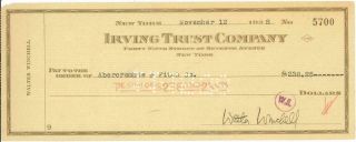 Walter Winchell Signed Check