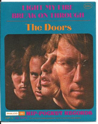 The Doors Light My Fire/break On Through On Philco 4 " Hip - Pocket Record