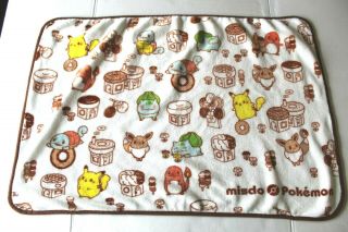 Misdo x Pokemon Mister Donut Japan Exclusive Pikachu Eevee Ultra Soft Blanket 2