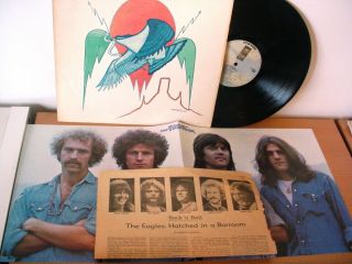 Eagles " On The Border " Vinyl Lp From 1974 (asylum 7e - 1004).  With Poster