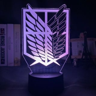 Attack On Titan 3d Illusion Led Night Light Wings Of Liberty 7 Color With Remote