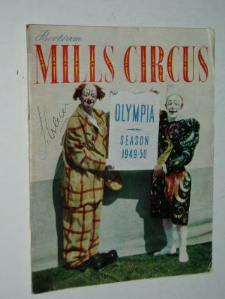 Bertram Mills Circus Programme (1949 - 50).  Autograph Of Coco The Clown